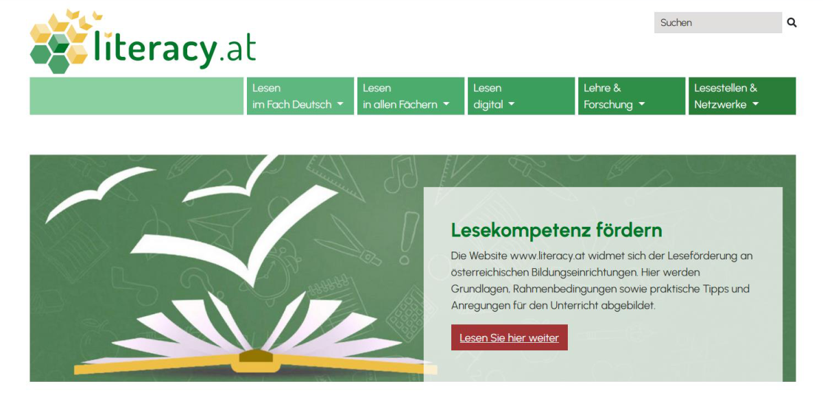 Screenshot www.literacy.at
